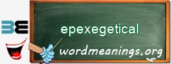 WordMeaning blackboard for epexegetical